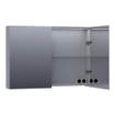 BRAUER Impress Deluxe Armoire de toilette 99x70x15cm éclairage intégré rectangulaire 2 portes pivotantes MDF Gris Mat SW371699