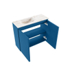 MONDIAZ TURE-DLUX Meuble toilette - 60cm - Jeans - EDEN - vasque Frappe - position gauche - sans trou de robinet SW1102840