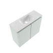 MONDIAZ TURE-DLUX Meuble toilette - 60cm - Greey - EDEN - vasque Opalo - position centrale - 1 trou de robinet SW1104332