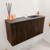 Mondiaz JOYA-DLUX 80cm toiletmeubel - kleur Walnut - Wastafel FAYE positie Rechts 1 kraangat kleur Sombra. SW1424711