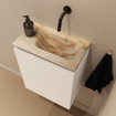 MONDIAZ TURE-DLUX Meuble toilette - 40cm - Talc - EDEN - vasque Frappe - position droite - sans trou de robinet SW1102583