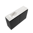 MONDIAZ TURE-DLUX Meuble toilette - 80cm - Urban - EDEN - vasque Ostra - position gauche - sans trou de robinet SW1104664