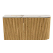 Mondiaz JOYA-DLUX 81.6cm toiletmeubel - ronding rechts kleur Oak - Wastafel FAYE positie Links 1 kraangat kleur Nata. SW1424056
