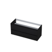 INK Wastafelonderkast - 120x45x52cm - 2 lades - greeploos - MDF lak - Zwart mat SW207386