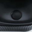 QeramiQ Fuente Ensemble de lavabo - 40x21.5x12cm - gauche - rainuré - demi-rond - 1 trou de robinet - céramique - robinet de lavabo noir mat - bonde - siphon abaissé - noir mat SW1232887