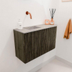 Mondiaz JOYA-DLUX Meuble de salle de bains 71,6cm - arrondi droit couleur Shadow - Vasque FAYE position Gauche Sans trou de robinet couleur Glace. SW1422804