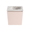 MONDIAZ TURE-DLUX Meuble de toilettes 40 cm Rosee. EDEN lavabo Glace position droite. Sans trou de robinet. SW1103454