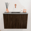 Mondiaz JOYA-DLUX 60cm toiletmeubel - kleur Walnut - Wastafel FAYE positie Midden Zonder kraangat kleur Sombra. SW1424715