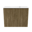 Mondiaz JOYA 50cm toiletmeubel - kleur Dusk - Wastafel FAYE positie Links 1 kraangat kleur Talc. SW1421602