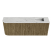 Mondiaz JOYA-DLUX Meuble de salle de bains 111,6cm - arrondi gauche couleur Dusk - Vasque FAYE position Droite 1 trou de robinet couleur Opalo. SW1423366