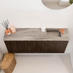 Mondiaz JOYA-DLUX 100cm meuble de salle de bains - couleur Walnut - Vasque FAYE position Droite 1 trou de robinet couleur Oza. SW1424583