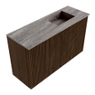 Mondiaz JOYA-DLUX 70cm toiletmeubel - kleur Walnut - Wastafel FAYE positie Rechts Zonder kraangat kleur Oza. SW1424571