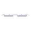 Arcqua Mira Inbouw Wastafel - 161x46x1.5cm - dubbele wasbak - zonder kraangat - cast marble - glans wit SW1581374