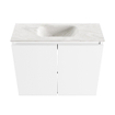 MONDIAZ TURE-DLUX Meuble toilette - 60cm - Talc - EDEN - vasque Ostra - position centrale - 1 trou de robinet SW1104647