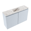 MONDIAZ TURE-DLUX Meuble toilette - 80cm - Clay - EDEN - vasque Glace - position centrale - 1 trou de robinet SW1103213