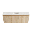 MONDIAZ TURE-DLUX Meuble toilette - 120cm - Washed Oak - EDEN - vasque Ostra - position centrale - sans trou de robinet SW1105149