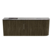 Mondiaz JOYA-DLUX 111.6cm toiletmeubel - ronding rechts kleur Shadow - Wastafel FAYE positie Links Zonder kraangat kleur Sombra. SW1425233
