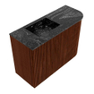 Mondiaz JOYA-DLUX Meuble de toilette 61,6cm - arrondi droite couleur Ruby - Lavabo FAYE position Gauche Sans trou de robinet couleur Lava SW1423639