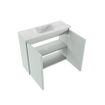 MONDIAZ TURE-DLUX Meuble toilette - 60cm - Greey - EDEN - vasque Opalo - position centrale - sans trou de robinet SW1104301