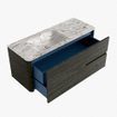 Mondiaz CIRO-DLUX Meuble de salle de bains - 120x45x50cm - plan-vasque solid surface Glace - 1 vasque à gauche - sans trous de robinet - 2 tiroirs - Shadow SW1532206