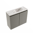 MONDIAZ TURE-DLUX Meuble toilette - 60cm - Smoke - EDEN - vasque Glace - position droite - sans trou de robinet SW1103542