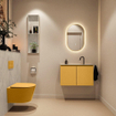 MONDIAZ TURE-DLUX Meuble toilette - 80cm - Ocher - EDEN - vasque Opalo - position centrale - 1 trou de robinet SW1104425