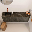 Mondiaz JOYA-DLUX 111.6cm toiletmeubel - ronding rechts kleur Shadow - Wastafel FAYE positie Links Zonder kraangat kleur Lava. SW1422879