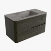 Mondiaz CIRO-DLUX Badkamermeubelset - 90x45x50cm - Solid surface wastafel Oza - 1 wasbak Midden - 1 kraangat - 2 lades - Shadow SW1532616