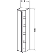 Duravit Ketho Armoire colonne avec 1 porte 40x180x36cm gauche graphite 0296478