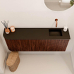 Mondiaz JOYA 111.6cm toiletmeubel - ronding links kleur Ruby - Wastafel FAYE positie Rechts Zonder kraangat kleur Urban. SW1421883
