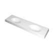 INK Smooth Lavabo - 180x45x9cm - 2 bacs - 0 trous de robinet - polystone blanc brillant SW798270