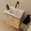 MONDIAZ TURE-DLUX Meuble toilette - 40cm - Washed Oak - EDEN - vasque Opalo - position droite - sans trou de robinet SW1126214