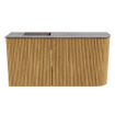 Mondiaz JOYA-DLUX 81.6cm toiletmeubel - ronding rechts kleur Oak - Wastafel FAYE positie Links Zonder kraangat kleur Oza. SW1424123