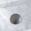 FugaFlow Eccelente Pietra ensemble lave-mains - 22x40x10cm - 1 trou de robinet - à droite - marbre - robinet de lavabo gunmetal - blanc SW1469019