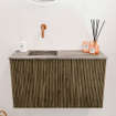 Mondiaz JOYA-DLUX 70cm toiletmeubel - kleur Dusk - Wastafel FAYE positie Links Zonder kraangat kleur Oza. SW1425973