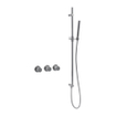 Fortifura Nebbio Badcombinatie-set - thermostaatkraan - glijstang met geïntegreerde wandaansluitbocht - gladde doucheslang - staaf handdouche - badvulcombinatie - geborsteld RVS PVD (RVS) SW1238065