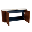 Mondiaz JOYA-DLUX Meuble de toilette 93,2cm - arrondis gauche et droite couleur Ruby - Vasque FAYE position Milieu Sans trou de robinet couleur Meli. SW1425427