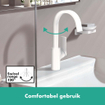 Hansgrohe VIVENIS ééngreeps wastafelmengkraan 210 met draaibare uitloop en pop-up trekwaste wit mat SW642512