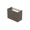 INK Versus Meuble sous-lavabo pour lave-mains - 36x18x27cm - 1 porte - ouvrant à gauche et à droite - sans poignée - MDF laqué taupe mat SW157978