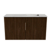 Mondiaz JOYA-DLUX 70cm toiletmeubel - kleur Walnut - Wastafel FAYE positie Rechts 1 kraangat kleur Glace. SW1422350