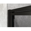 Saniclass Bellini Porte de douche 100x200cm verre de sécurité anticalcaire cadre Lines à l'extérieur Noir mat SW491680