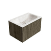 Mondiaz KURVE-DLUX Ensemble de meuble salle de bain - 70x46x40cm - 1 tiroir - lavabo en solid surface - milieu - sans trou de robinet - Shadow SW1414321