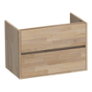 BRAUER Adore meuble sous-lavabo - 80x46x55cm - 2 tiroirs softclose - sans poignées - 1 découpe pour siphon - chêne massif - chêne abouté gris SW86444