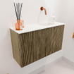 Mondiaz JOYA 70cm toiletmeubel - kleur Dusk - Wastafel FAYE positie Rechts Zonder kraangat kleur Talc. SW1421583