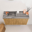 Mondiaz JOYA-DLUX 70cm meuble de salle de bains - couleur Oak - Vasque FAYE position Gauche 1 trou de robinet couleur Sombra. SW1424233