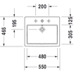 Duravit Vero lavabo encastré 55x46,5cm avec trou de robinetterie et trop-plein blanc 0300003