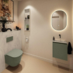 MONDIAZ TURE-DLUX Meuble de toilettes 40cm Army. Lavabo EDEN Opalo position droite. Sans trou de robinet. SW1104183