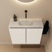 MONDIAZ TURE-DLUX Meuble de toilette 60 cm Talc. Lavabo EDEN Opalo position milieu. Sans trou de robinet. SW1104148
