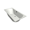 Xenz Lagoon Duobad - 190x90x53 - afvoer Midden - acryl - wit mat SW103402