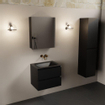 Mondiaz AIVY Ensemble de meuble - 60x45x50cm - 0 trous de robinet - 1 vasque Urban Solid surface - Centre - 2 tiroirs - avec armoire de toilette - MDF Urban SW892110